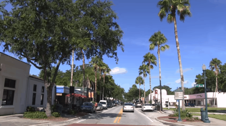 Downtown street in Safety Harbor, FL.
