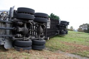 18-wheeler rolled over