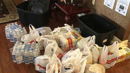 Food and supplies donated by Zervos and Calta at Shepherd Center Food and Supplies Fundraiser