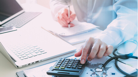 Doctor reviewing medical malpractice case 