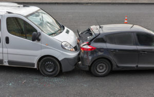 Rear-end collision along the highway in Florida..