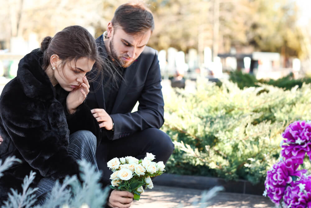 People grieving a wrongful death in Spring Hill, Florida.