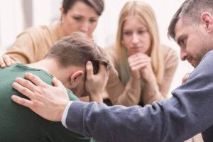 Man suffering anxiety undergone counseling.