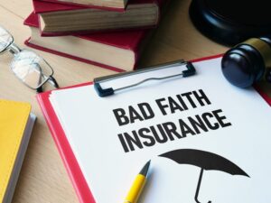 Bad faith insurance document representation concept