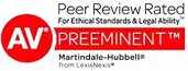 Martindale-Hubbell AV Preeminent, Peer Review Rated