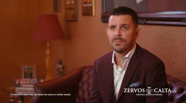 Client video testimonial: a man in a suit